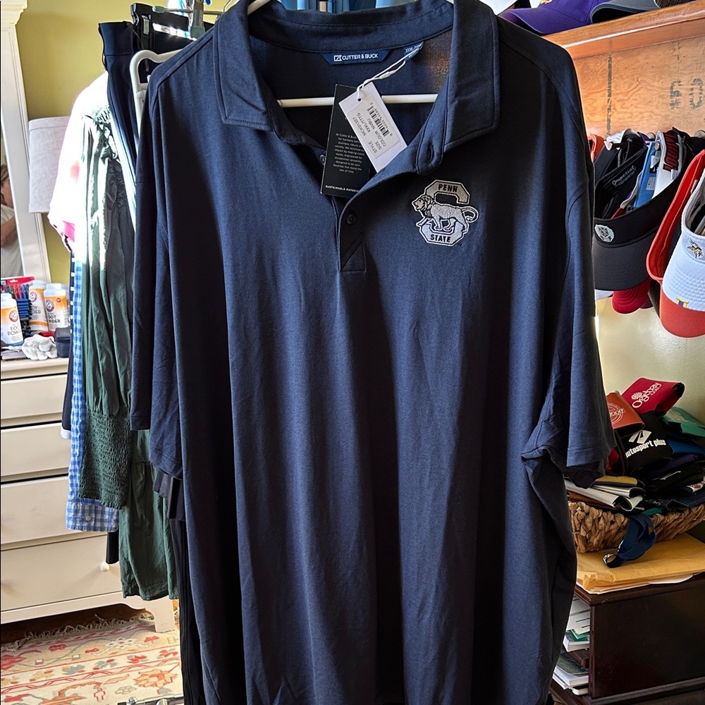 Cutter & Buck Men's Dark Navy Penn State golf polo, XXXL 3X, NWT
